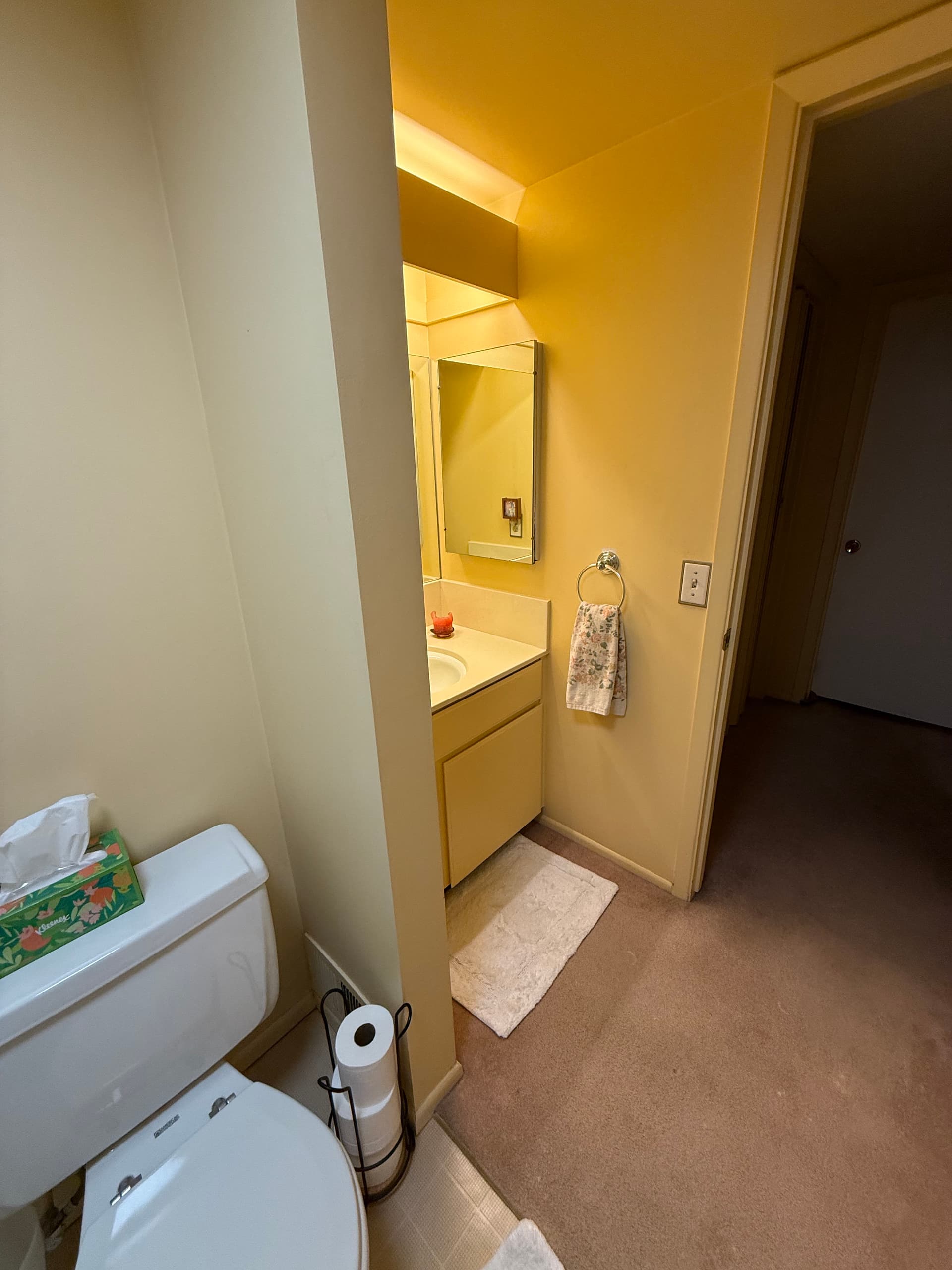 Gallery photos for From Dated Yellow Walls to a Clean, Custom Bathroom Remodel: Image #1