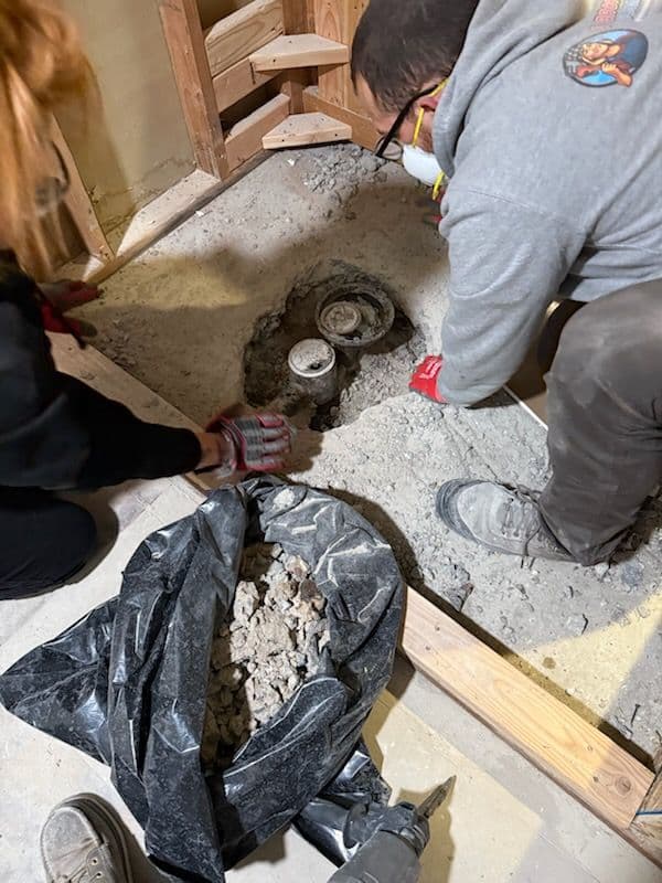 Bathroom Remodel and Demo in Progress at A Broke Girl Plumbing